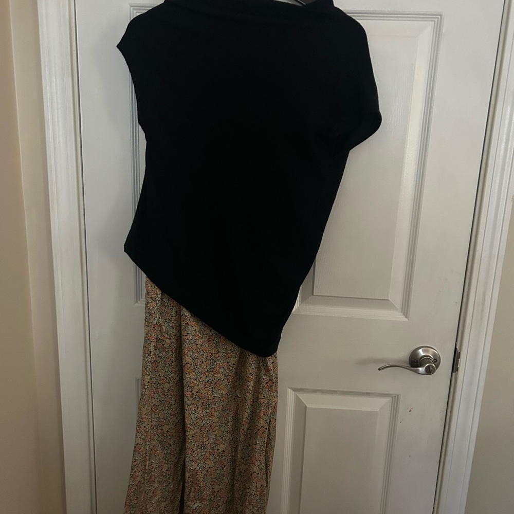 Comme des Garcons Black and Brown Asymmetrical Dolman Sleeve Dress